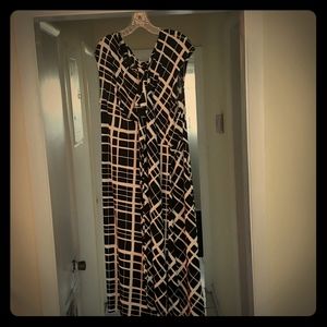 Tie neck body concious faux wrap dress